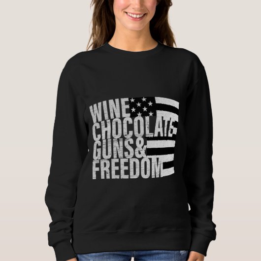 ワインチョコレートグン&アンプAmpフリーダム女性Sフラグ スウェットシャツ (正面)