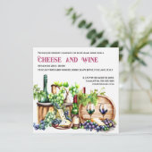 ワインチーズの水の色のブドウ畑ワイナリーパーティー 招待状 (スタンド正面)