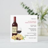 ワインチーズカクテルのパーティーフォーマル食事 招待状 (スタンド正面)