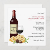 ワインチーズカクテルパーティー フォーマルディナー 招待状 (正面/裏面)