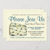 ワインチーズテイスティングカクテルパーティースチルトンブルー 招待状 (正面/裏面)