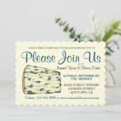 ワインチーズテイスティングカクテルパーティースチルトンブルー 招待状 (スタンド正面)