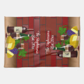 ワインチーズテーブルシーン キッチンタオル (横)