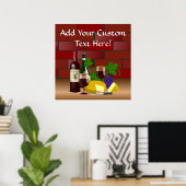 ワインチーズテーブルシーン ポスター (ホームオフィス)