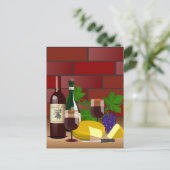 ワインチーズテーブルシーン ポストカード (スタンド正面)