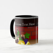 ワインチーズテーブルシーン マグカップ (正面左)