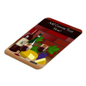 ワインチーズテーブルシーン マグネット (左側)