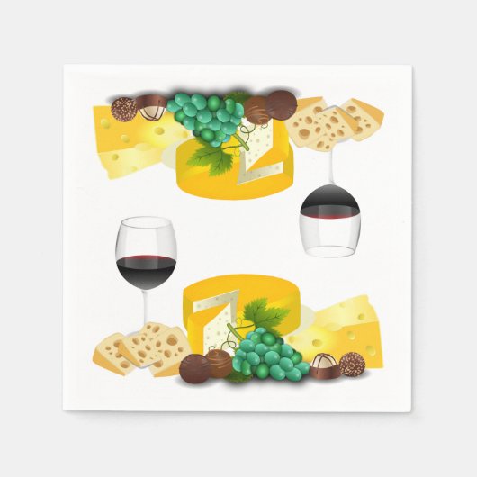 ワインチーズパーティーダイニングカクテルイベント スタンダードカクテルナプキン (正面)