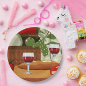 ワインチーズピクニックパーティープレート ペーパープレート (パーティー)