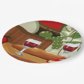 ワインチーズピクニックパーティープレート ペーパープレート (アングル)