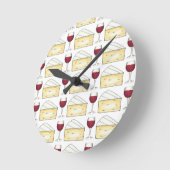 ワインチーズレッドワイングラスグルメワイナリー ラウンド壁時計 (傾斜)