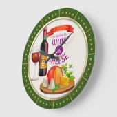ワインチーズ記念日のようにモノグラムが一緒に行く ラージ壁時計 (傾斜)