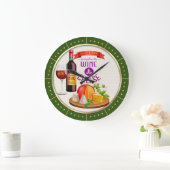 ワインチーズ記念日のようにモノグラムが一緒に行く ラージ壁時計 (ホーム)