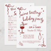 ワインツアー ホリデーパーティー 遊び心あふれるクリスマス シーズンカード (正面/裏面)