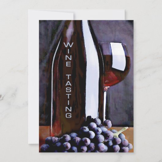 . .ワインテイスティングの影に赤い色 招待状 (正面)