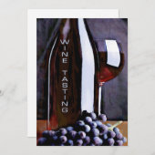 . .ワインテイスティングの影に赤い色 招待状 (正面/裏面)