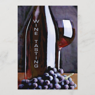 . .ワインテイスティングの影に赤い色 招待状