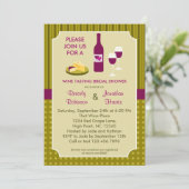 ワインテイスティングカップルのブライダルシャワーの招待 招待状 (スタンド正面)