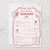ワインテイスティングスコアカード 手描き評価シート 招待状 (正面)