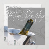 ワインテイスティングディナーパーティの招待状 招待状 (正面/裏面)