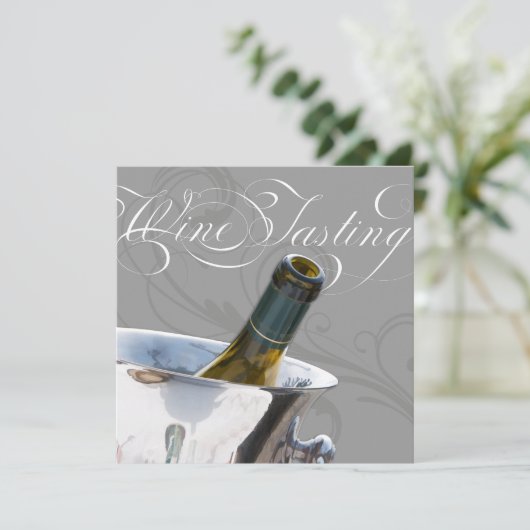 ワインテイスティングディナーパーティの招待状 招待状 (スタンド正面)