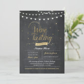 ワインテイスティングバースデーパーティーチョーク任意の年齢招待状 招待状 (スタンド正面)