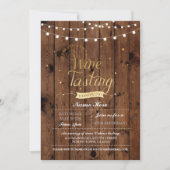 ワインテイスティングバースデーパーティードウッド任意の年齢招待状 招待状 (正面)