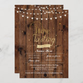 ワインテイスティングバースデーパーティードウッド任意の年齢招待状 招待状 (正面/裏面)