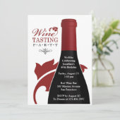 ワインテイスティングバースデーパーティーフラット招待状 招待状 (スタンド正面)