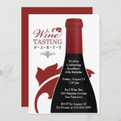 ワインテイスティングバースデーパーティーフラット招待状 招待状 (正面/裏面)