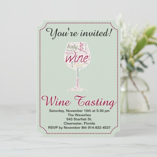 ワインテイスティングパーティの招待状がカスタマイズあります 招待状 (スタンド正面)