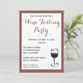 ワインテイスティングパーティの招待状テンプレート 招待状 (スタンド正面)