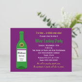 ワインテイスティングパーティの招待状パープル 招待状 (スタンド正面)