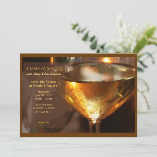 ワインテイスティングパーティの招待状 招待状 (スタンド正面)