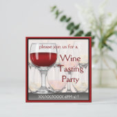 ワインテイスティングパーティの招待状 招待状 (スタンド正面)