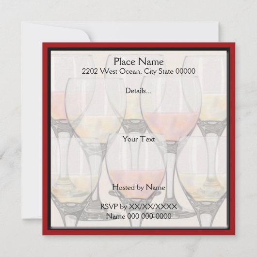 ワインテイスティングパーティの招待状 招待状 (裏面)