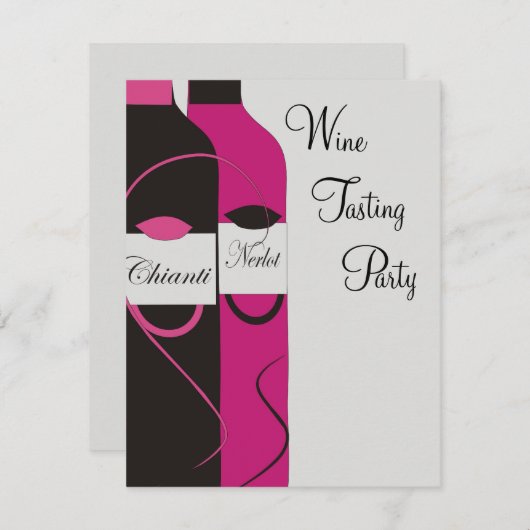 ワインテイスティングパーティの招待状 招待状 (正面/裏面)