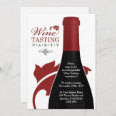 ワインテイスティングパーティーフラット招待状 招待状 (正面/裏面)
