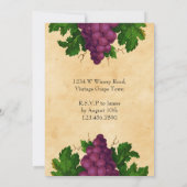 ワインテイスティングパーティーヴィンテージブドウ 招待状 (裏面)