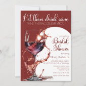 ワインテイスティングブライダルシャワー 招待状 (正面)
