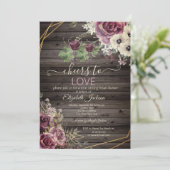 ワインテイスティングブルゴーニュフラワーズウッドブライダルシャワー 招待状 (スタンド正面)