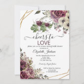 ワインテイスティングブルゴーニュフラワーズブライダルシャワー 招待状 (正面)