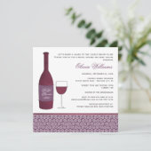 ワインテイスティングブルゴーニュ結婚プラムブライダルシャワー 招待状 (スタンド正面)