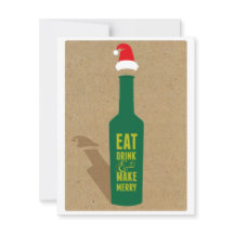 ワインテイスティングホリデーパーティー招待状-応援!