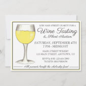 ワインテイスティングホワイトワイングラスワイナリーイベント 招待状 (正面)