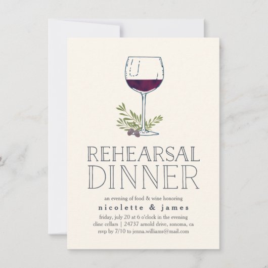 ワインテイスティングリハーサルディナー招待状 招待状 (正面)