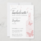 ワインテイスティングロマンチックな旅程バチェロレッテ 招待状 (正面)