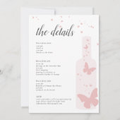 ワインテイスティングロマンチックな旅程バチェロレッテ 招待状 (裏面)