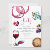 ワインテイスティング60TH誕生日招待状 招待状 (正面)