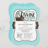 ワインテイスティング；アクアクローバーブライダルシャワー 招待状 (正面/裏面)
